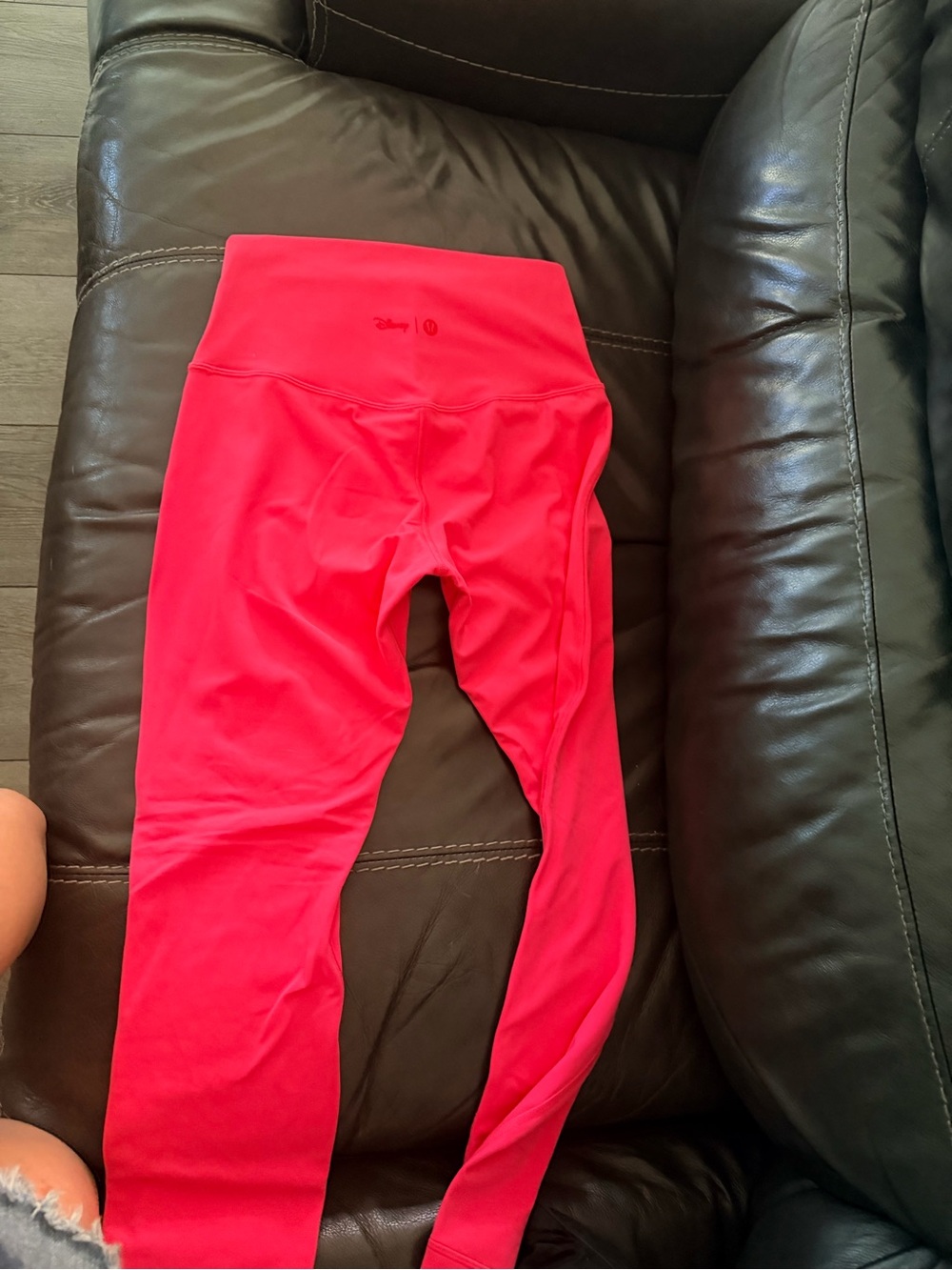 Disney Red Girls Leggings with Embroidered Mickey Detail - Picture 3 of 4